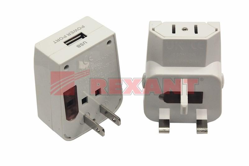 Адаптер сетевой «Путешественник» с USB | 11-1051 | REXANT — миниатюра 3