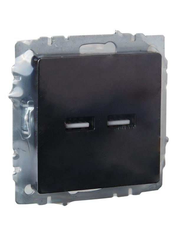 BRITE Розетка USB A+A 3,1А РЮ10-1-БрЧ черный | BR-U21-D31-K02 | IEK — миниатюра 6