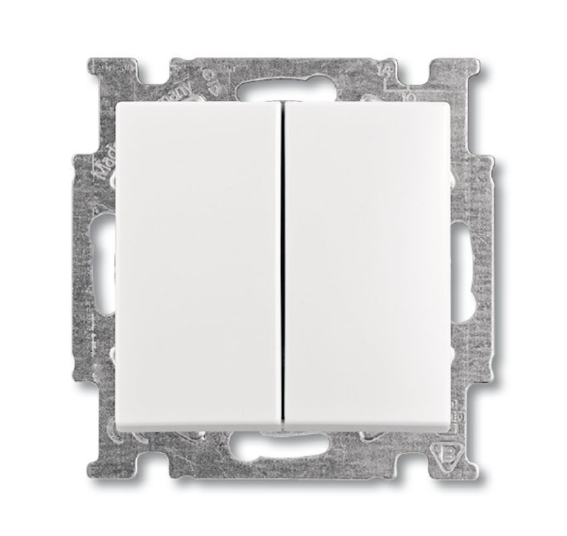 ABB Basic 55 Альп. белый Переключатель 2-х клавишный | 1012-0-2144  | 2CKA001012A2144 | ABB — ABB