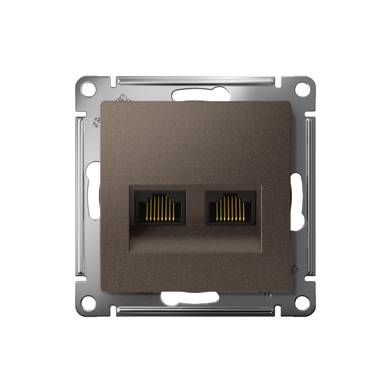 AtlasDesign Мокко Розетка 2-ая компьютерная RJ45+RJ45, кат.5E, механизм | ATN000685 | SE — миниатюра 3