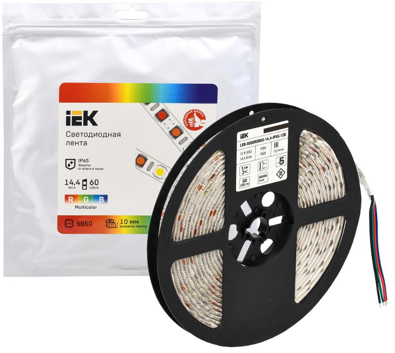 Лента светодиодная 5м LSR-5050RGB60-14,4-IP65-12В | LSR2-3-060-65-3-05 | IEK — миниатюра 2
