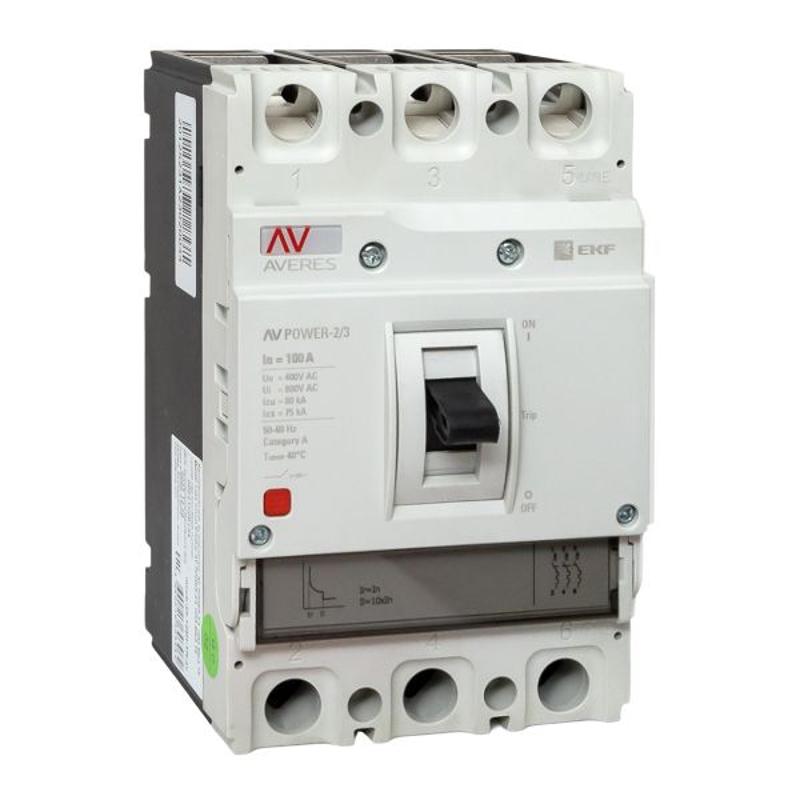 Выключатель автоматический AV POWER-2/3 100А 80kA TR AVERES | mccb-23-100H-TR-av | EKF — миниатюра 1