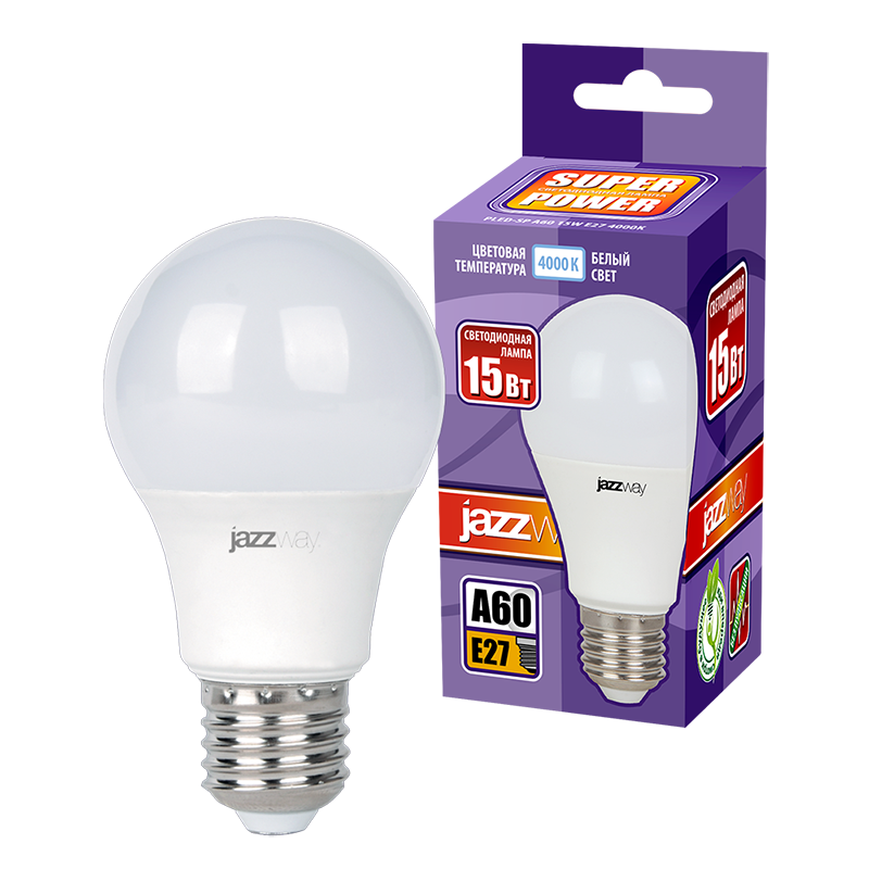 Лампа светодиодная PLED- SP A60 15w E27 4000K 230/50 | .5019638 | Jazzway — миниатюра 3