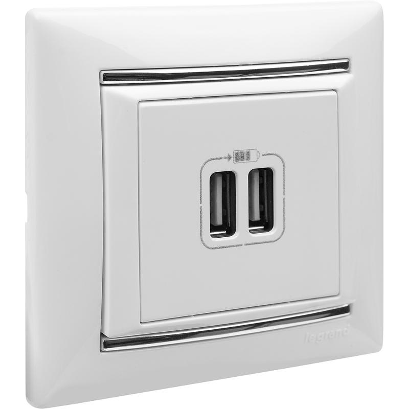 Valena Белый Розетка 2-ая USB — миниатюра 15