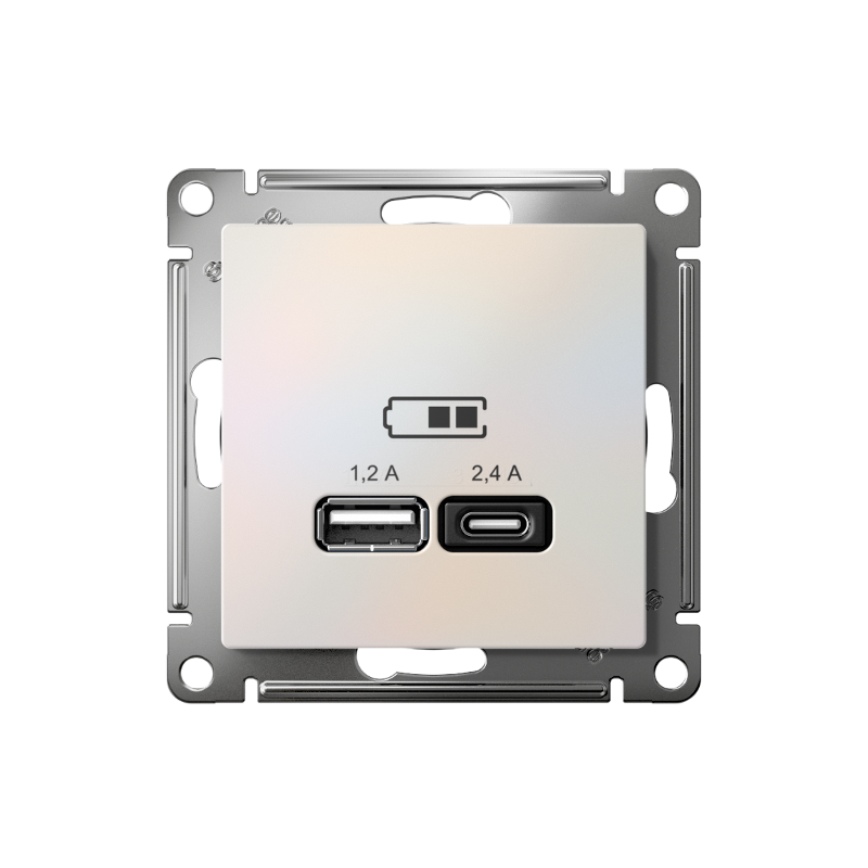 AtlasDesign Жемчуг USB Розетка A+С, 5В/2,4А, 2х5В/1,2А, механизм | ATN000439 | SE — миниатюра 2