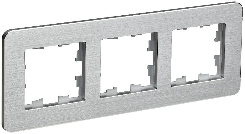 BRITE Рамка 3-ая РУ-3-1-Бр металл алюминий RE AL | BR-M32-M-21-K47 | IEK — IEK (ИЭК)