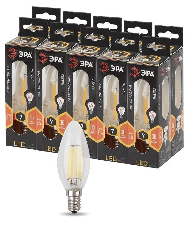 Лампа светодиодная LED филамент 7Вт Е14 2700К В35 827 свеча | Б0027942 | ЭРА — миниатюра 3