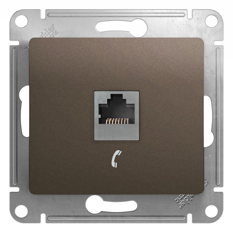 Glossa Шоколад Мех Розетка телефонная RJ11 | GSL000881T | SE — Systeme Electric