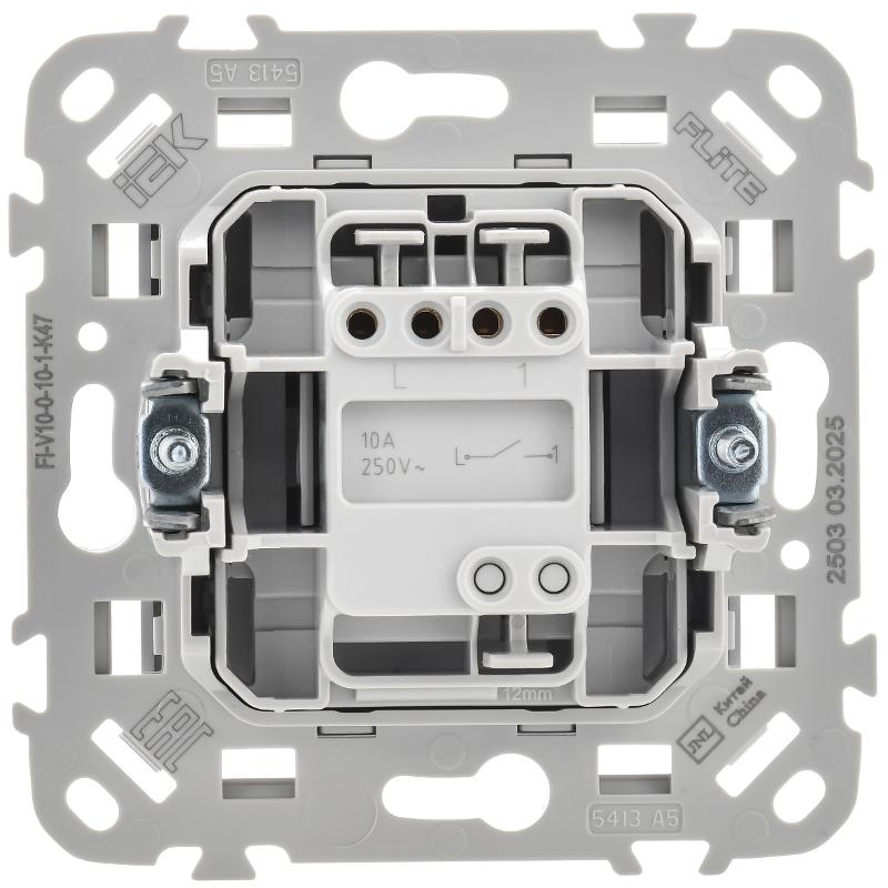 FLITE Выключатель 1-клавишный 10А ВС11-1-0-ФлА алюминий | FI-V10-0-10-1-K47 | IEK — миниатюра 4