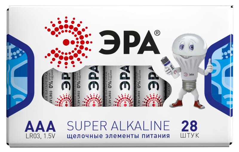 Батарейка щелочная (алкалиновая)  LR03-28 box (28/1120/44800) (AAA)  | Б0002909 | ЭРА — миниатюра 3