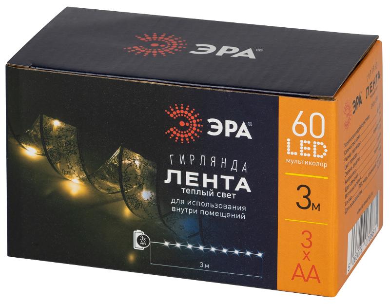 Светодиодная новогодняя гирлянда  ENIN-30W нить Лента декоративная теплый свет 3 м 30 microled IP20 | Б0060422 | ЭРА — миниатюра 2