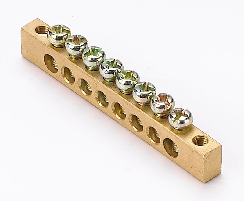 Шина нулевая 8 групп/крепеж по краям, сеч. 6x9 м | 32002DEK | DEKraft — DEKraft