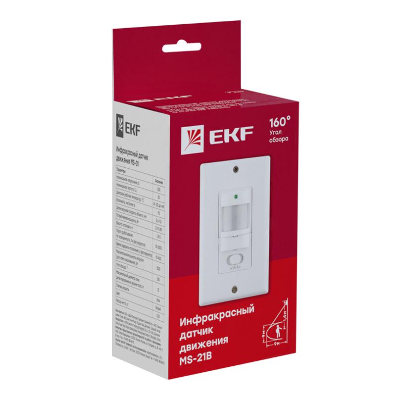 Датчик движения ИК встраиваемый 1200Вт 140гр. до 9м IP20 MS-21B PROxima | dd-ms-21B | EKF — миниатюра 3