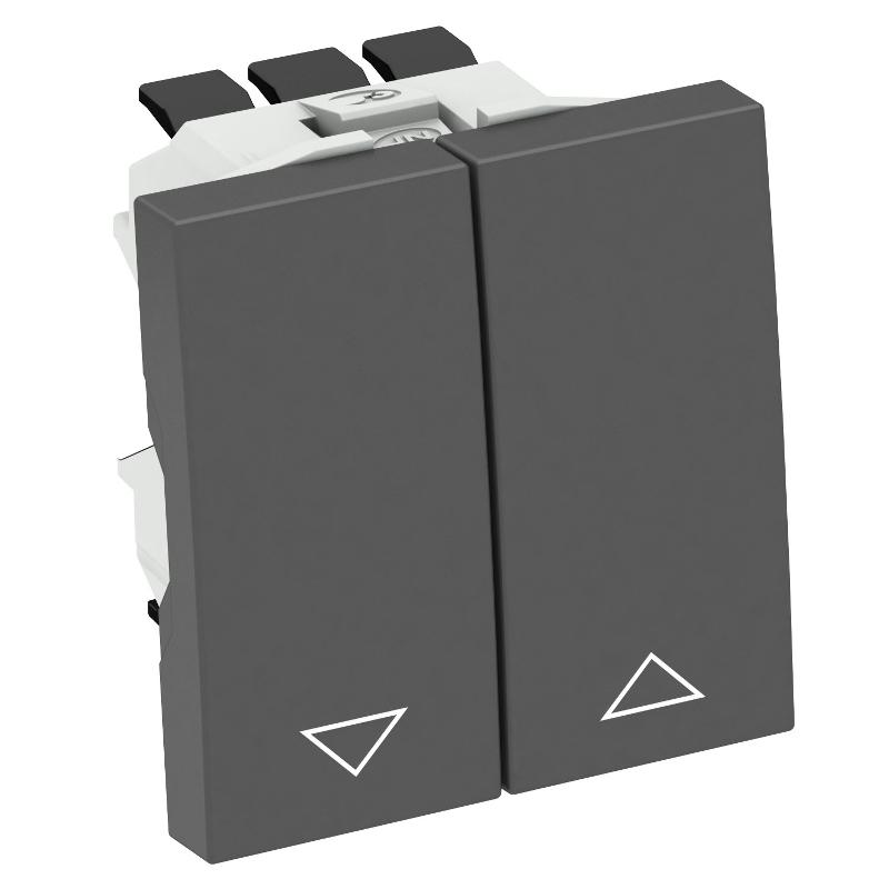 Выключатель для рольставней двухклавишный 1-полюс 10A 250В 1 модуль Modul45, 45х45мм черный | 6120982 | OBO Bettermann — OBO Bettermann