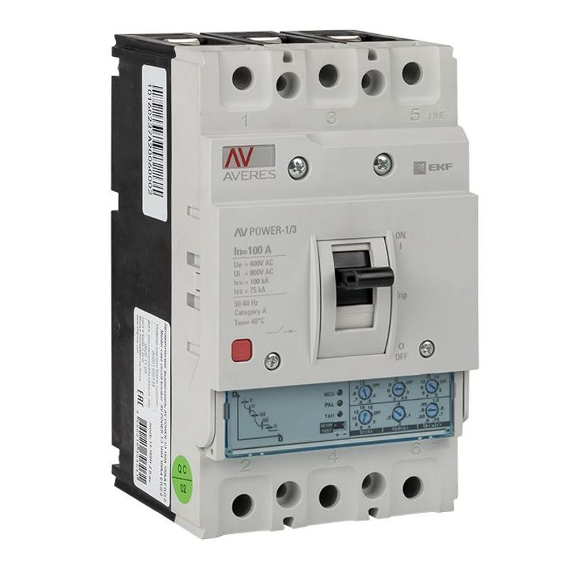 Выключатель автоматический AV POWER-1/3 100А 100kA ETU2.0  AVERES | mccb-13-100H-2.0-av | EKF — EKF
