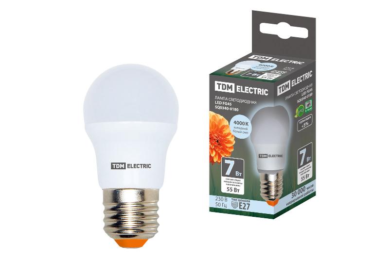 Лампа светодиодная LED 7Вт Е27 230В 4000К FG45 шар | SQ0340-0180 | TDM — TDM ELECTRIC