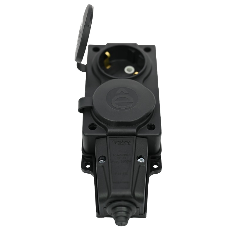 Колодка 2 гнезда 2К+З каучуковая 16А/250В IP44 Чёрная MultiSet | MST4102BK | SE — миниатюра 6