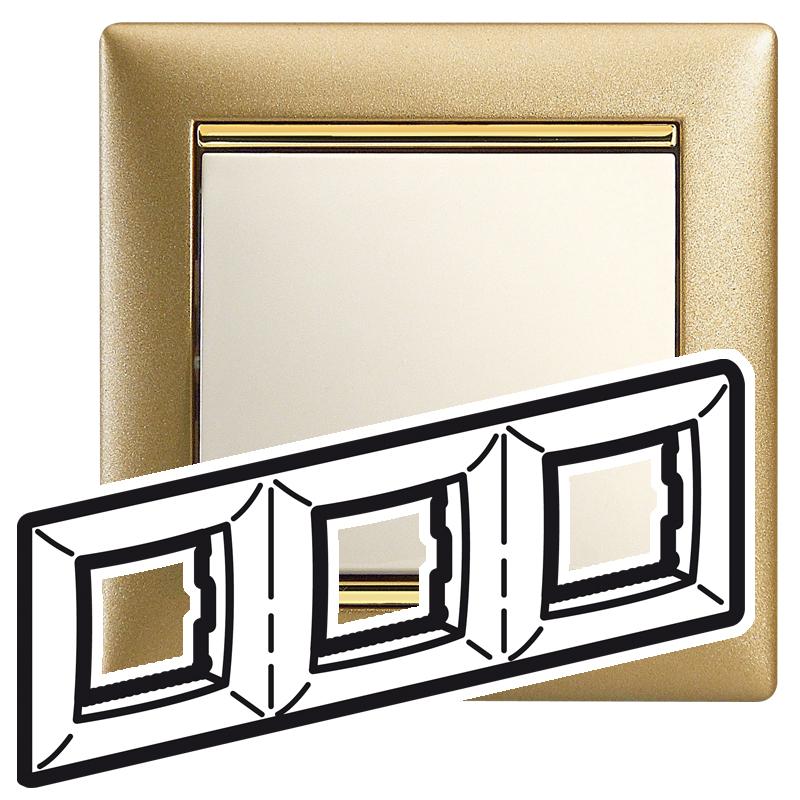 Valena Матовое Золото Рамка 3-ая гориз | 770303 | Legrand — Legrand