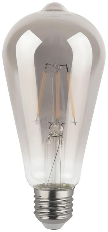 Лампа светодиодная  F-LED ST64-7W-824-E27 smoky 7Вт филамент дымчатая теплый белый свет Е27 | Б0071205 | ЭРА — миниатюра 3