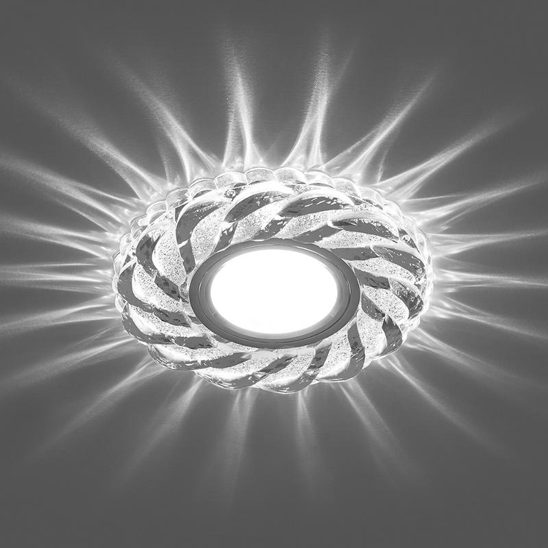 Светильник точечный встраиваемый под лампу, с LED подсветкой CD935 15LED*2835 SMD 4000K, MR16 50W G5.3, прозрачный, хром | 29468 | FERON — миниатюра 2