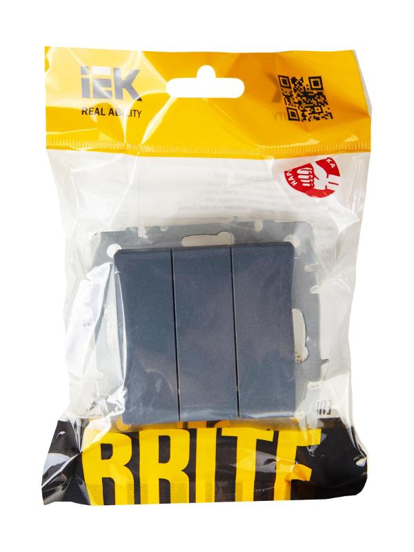 BRITE Выключатель 3-клавишный 10А ВС10-3-0-БрМ маренго | BR-V30-0-10-K35 | IEK — миниатюра 6