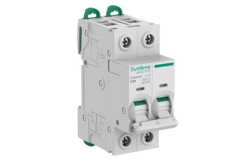 Systeme9 Автоматический выключатель (АВ) C 4A 2P 10kA 400В | S9F32204 | SE — Systeme Electric