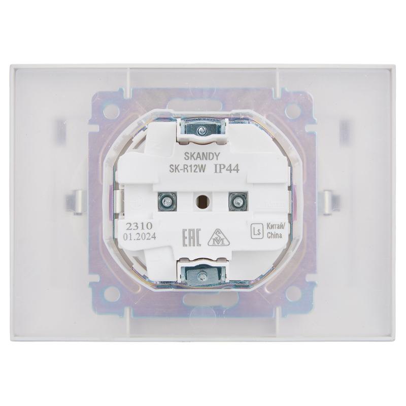 SKANDY Розетка 2-местная с кр. 16А в сб IP44 SK-R12W арктический белый | SK-R26-16-44-K01-F | IEK — миниатюра 3
