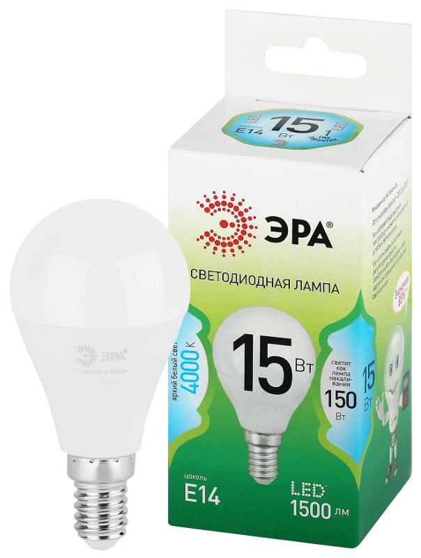 Лампа светодиодная  GREEN LINE LED P45-15W-840-E14 GL E14 15 Вт шар яркий белый свет | Б0067045 | ЭРА — ЭРА (Энергия света)