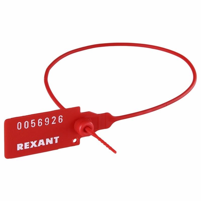 Пломба пластиковая номерная 320 мм красная | 07-6131 | REXANT — REXANT