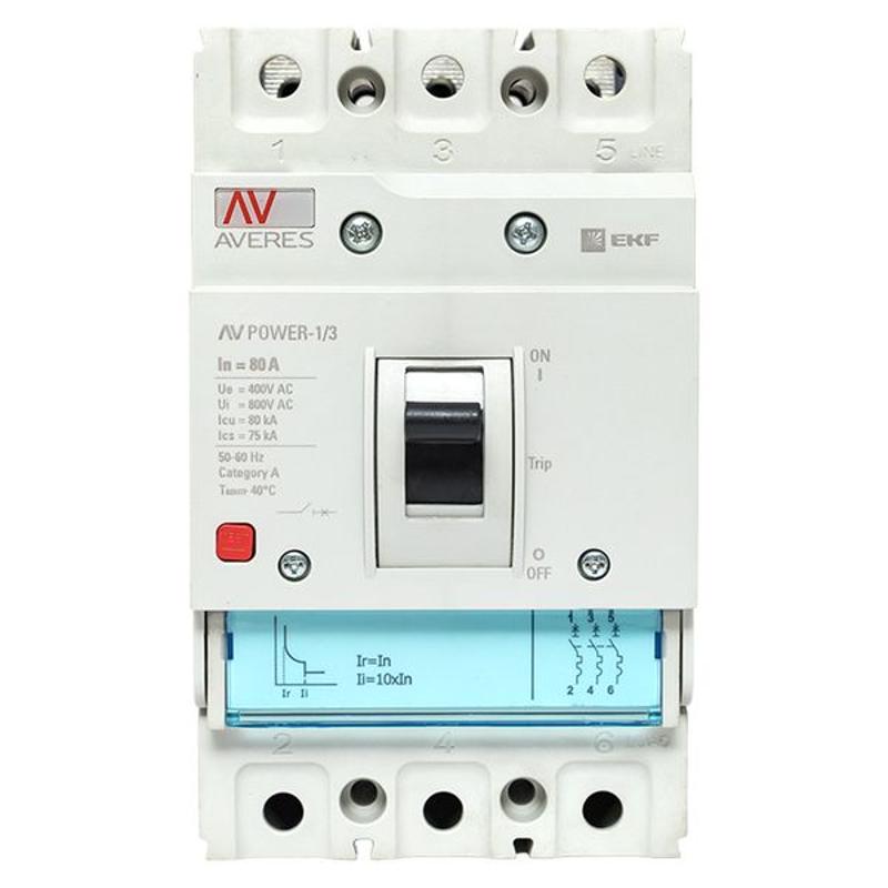 Выключатель автоматический AV POWER-1/3  80А 80kA TR AVERES | mccb-13-80H-TR-av | EKF — миниатюра 16