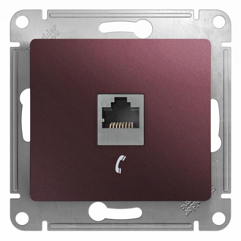Glossa Баклажановый Розетка телефонная RJ11 | GSL001181T | SE — Systeme Electric