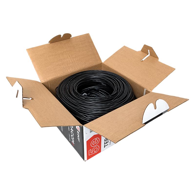 Кабель витая пара TERACOM PRO Cat.5E U/UTP 4 пары solid внешний 24AWG черный упак. 305м | TRP-5EUTP-04PE-BK-OUT3 | EKF — миниатюра 11