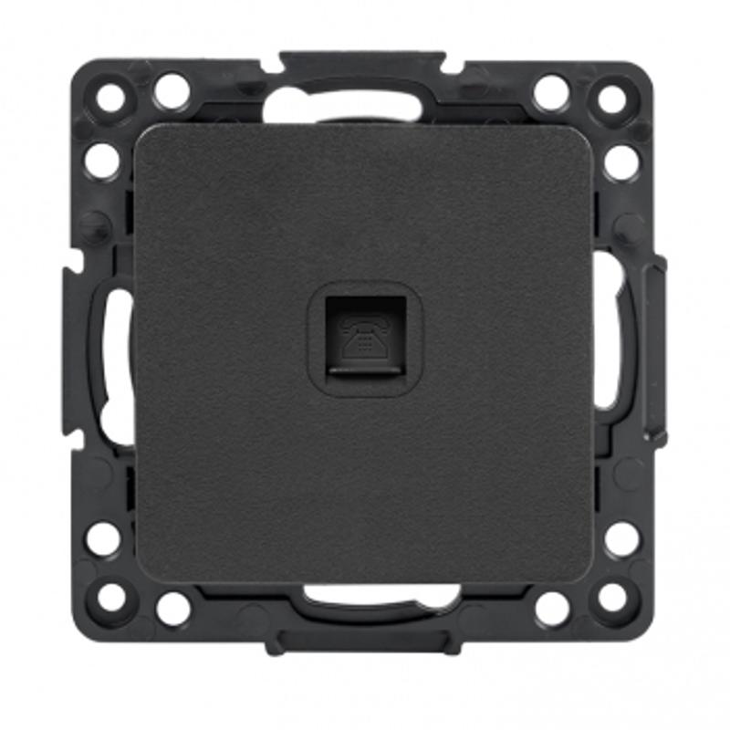Стокгольм Механизм Розетки Phone 1-местной черный PROxima | EZT01-034-10 | EKF — EKF
