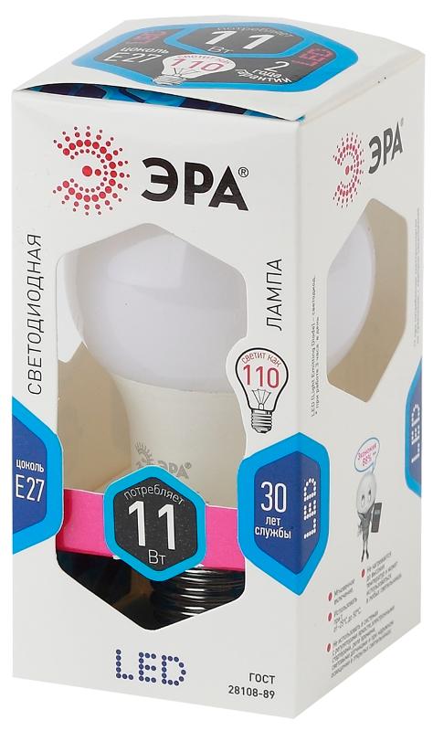 Лампа светодиодная LED 11Вт Е27 220В 4000К smd A60 шар | Б0029821 | ЭРА — миниатюра 2
