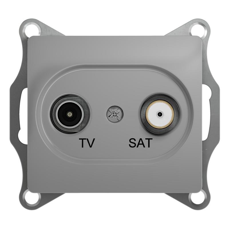 Glossa Алюминий TV-SAT Розетка одиночная 1DB | GSL000397 | SE — Systeme Electric
