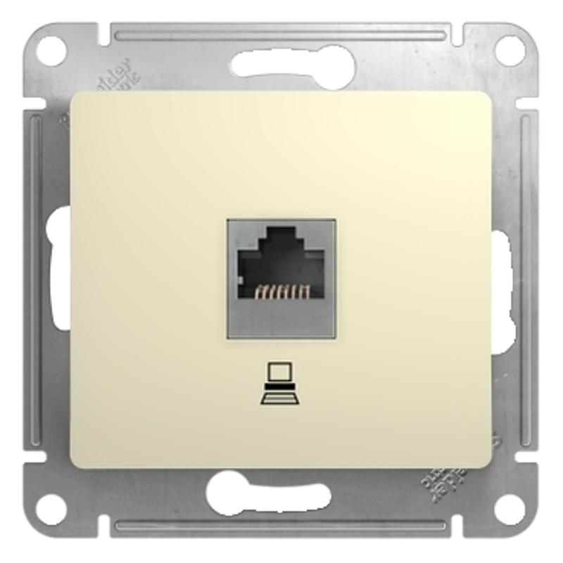 Glossa Бежевый Розетка компьютерная RJ45 кат.5E | GSL000281K | SE — Systeme Electric