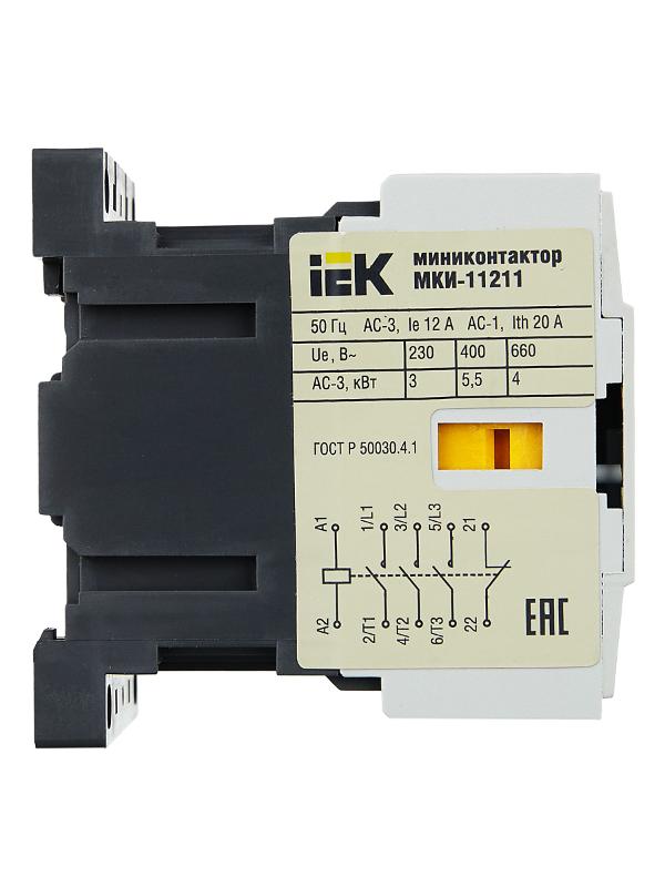 Миниконтактор МКИ-11211 12А 230В/АС3 1Н3  | KMM11-012-230-01 | IEK — миниатюра 3