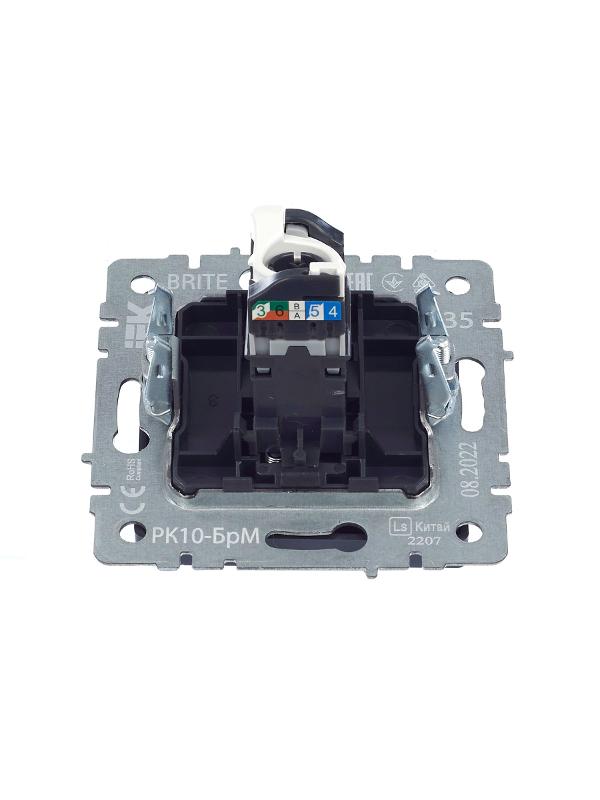 BRITE Розетка компьютерная RJ45 кат.5E РК10-БрМ маренго  | BR-K10-1-K35 | IEK — миниатюра 5