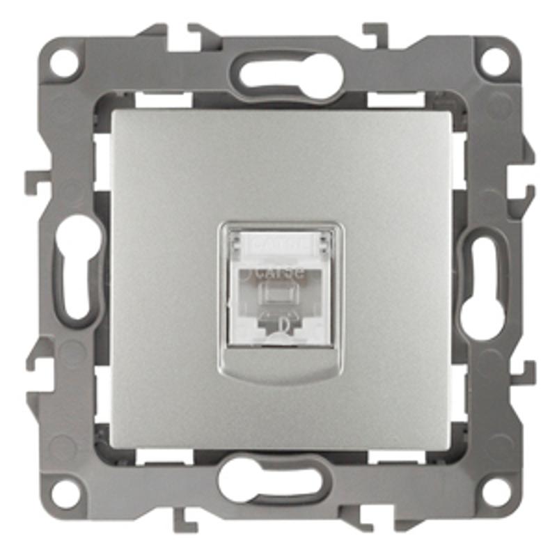 Розетка информационная 12-3107-03 RJ45,  алюминий  |Б0014725 | ЭРА — миниатюра 2
