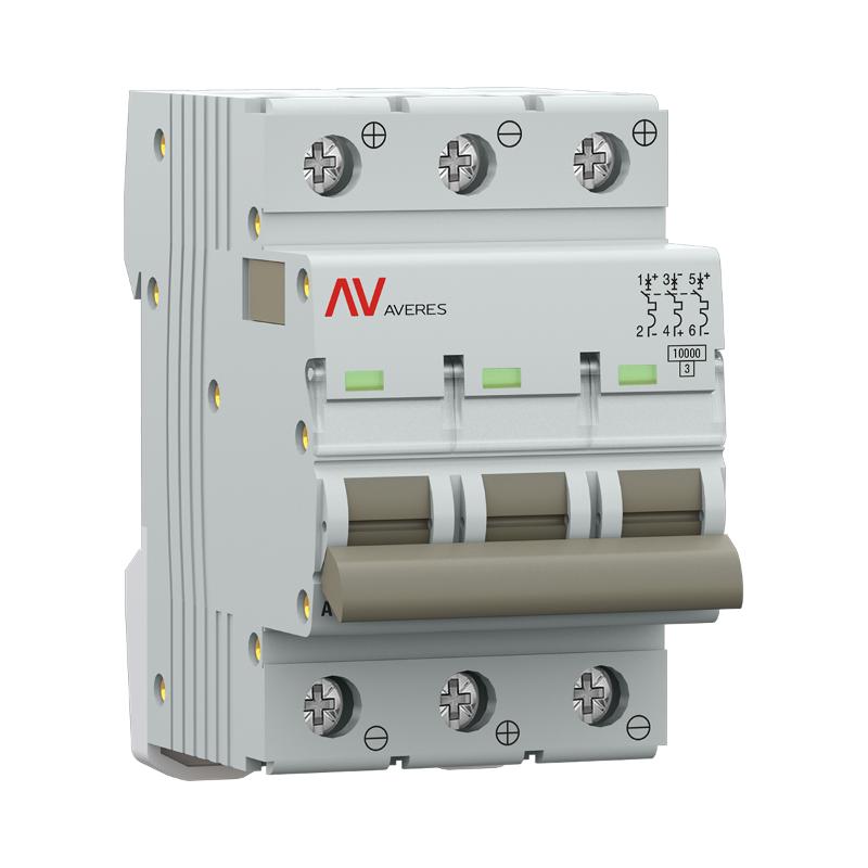 Выключатель автоматический AV-10 DC 3P 40A (C) 10kA  AVERES |mcb10-DC-3-40C-av| EKF — миниатюра 3