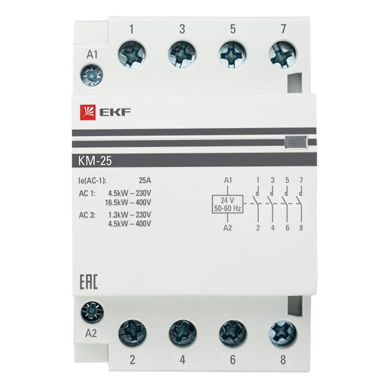 Контактор модульный КМ 25А 4NО (3 мод.) 24В АС PROxima | km-3-25-40-24v | EKF — миниатюра 4