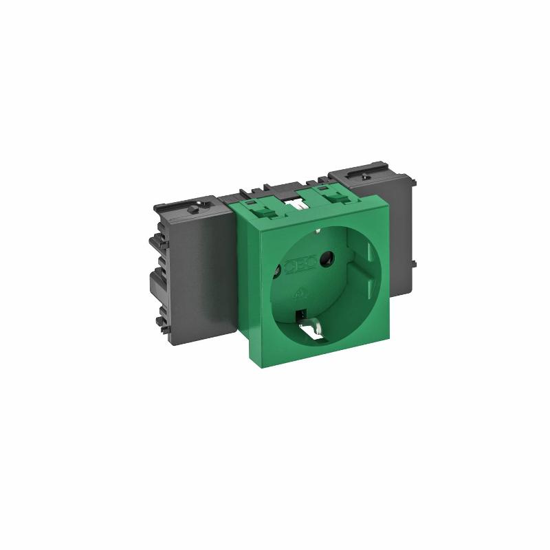 Розетка одинарная 0° Modul45connect с з/к, 250 В, 16A (зеленый) (STD-D0C MZGN1) | 6120346 | OBO Bettermann — OBO Bettermann
