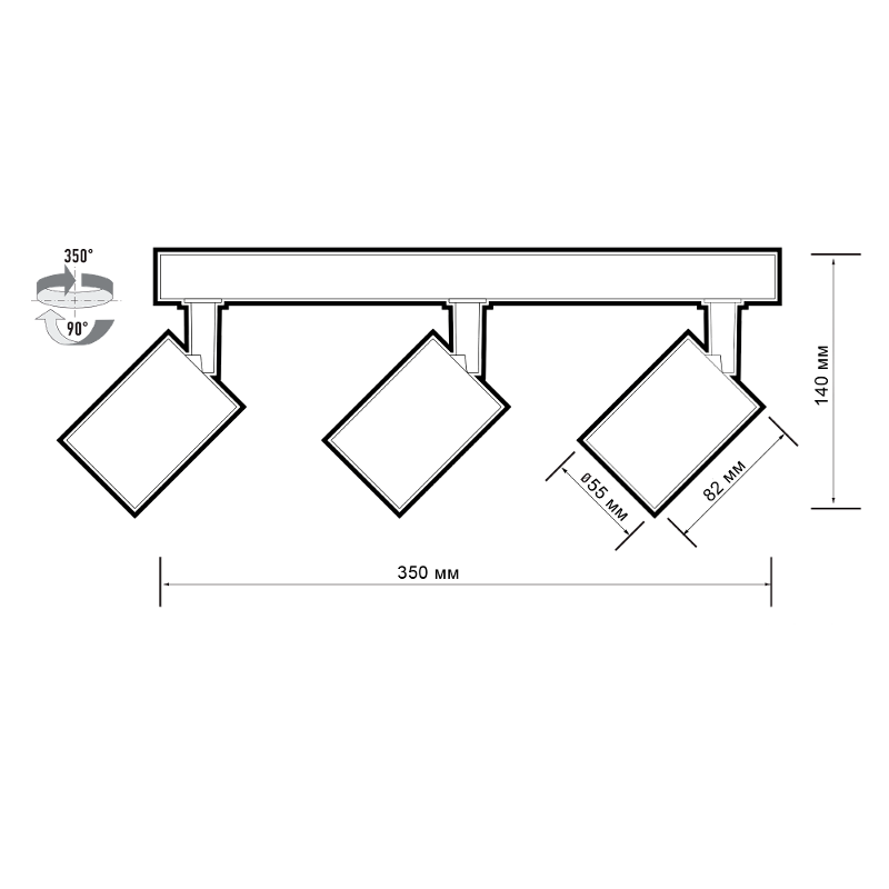 Светильник светодиодный архитектурный PDL-R 3xGU10  WH 230V IP20 | .5049369 | Jazzway — миниатюра 5