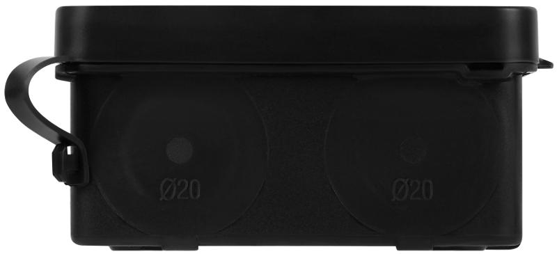 Распаячная коробка ЭРА KOR-80-80-40-8g-P-2MP-B двухкомпонентная HF стойкая к УФ 80х80х40мм черная прямой монтаж IP66 — миниатюра 3