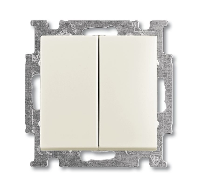 ABB Basic 55 Сл. кость Переключатель 2-х клавишный | 1012-0-2151  | 2CKA001012A2151 | ABB — ABB