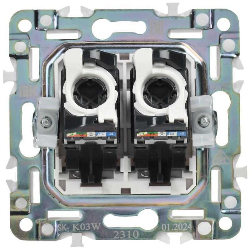 SKANDY Розетка компьютерная двойная RJ45 кат.5E SK-K03W арктический белый | SK-K20-1-K01 | IEK — миниатюра 6