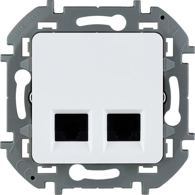 Inspiria Белый Розетка 2-ая компьютерная RJ45 С/У категория 6 UTP — миниатюра 5