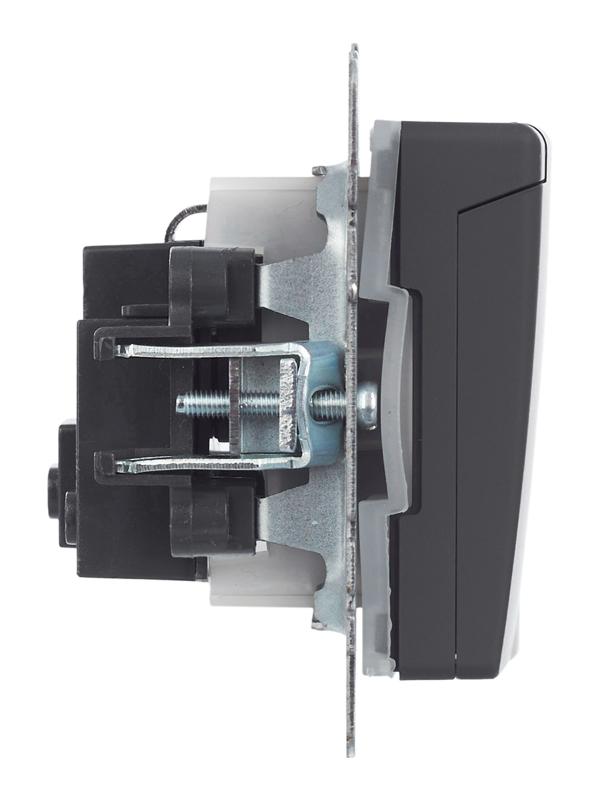 BRITE Розетка с заземлением со шторками с крышкой 16А IP44 РСбш10-3-44-БрГ графит  | BR-R16-16-44-K53 | IEK — миниатюра 2