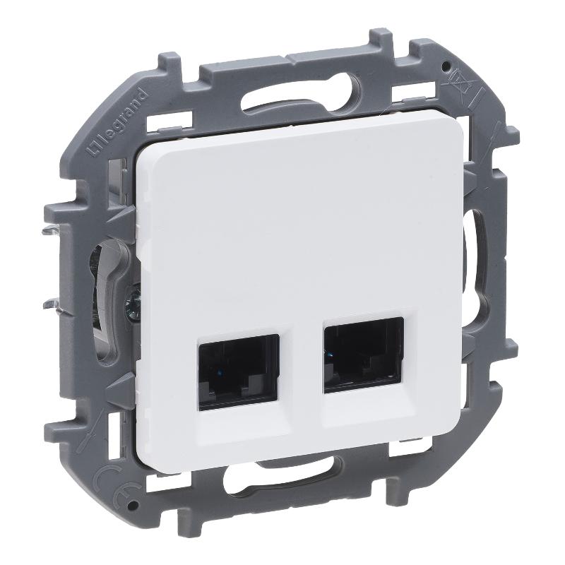 Inspiria Белый Розетка 2-ая компьютерная RJ45 С/У категория 6 UTP — миниатюра 2