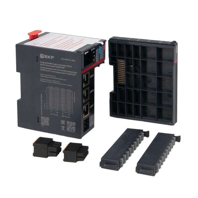 Контроллер программируемый логический (ПЛК) EC312 токоподающий D-CARD |PLC-EC312-S-DCD | EKF — миниатюра 12